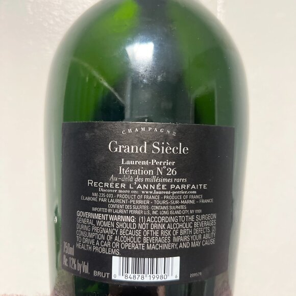 LAURENT PERRIER "GRAND SIECLE" N.26 CHAMPAGNE EMPTY BOTTLE 750ml - Picture 4 of 4